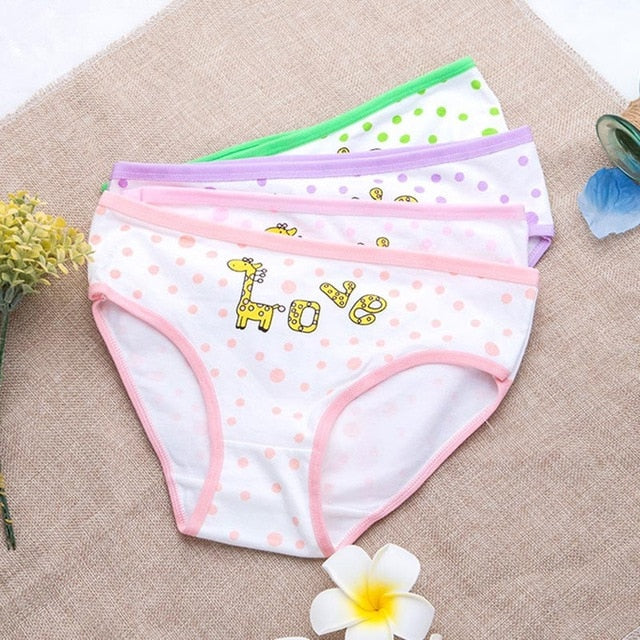 4pcs/lot fashion kids panties girls' briefs female child underwear lov