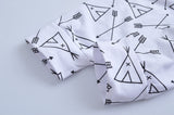 Cotton Letter Print T-shirt Tops + Pants